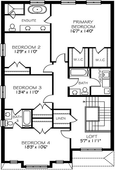 The Tennessee - Upper Floor - Floorplan